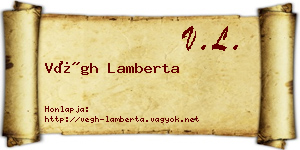 Végh Lamberta névjegykártya